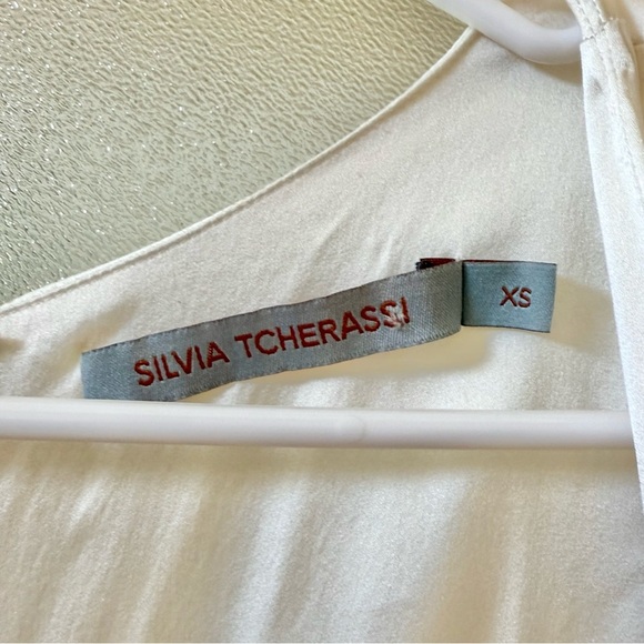 SILVIA TCHERASSI Tortoreto Guitar Silk Maxi Bow Dress White Sz XS - Picture 10 of 12